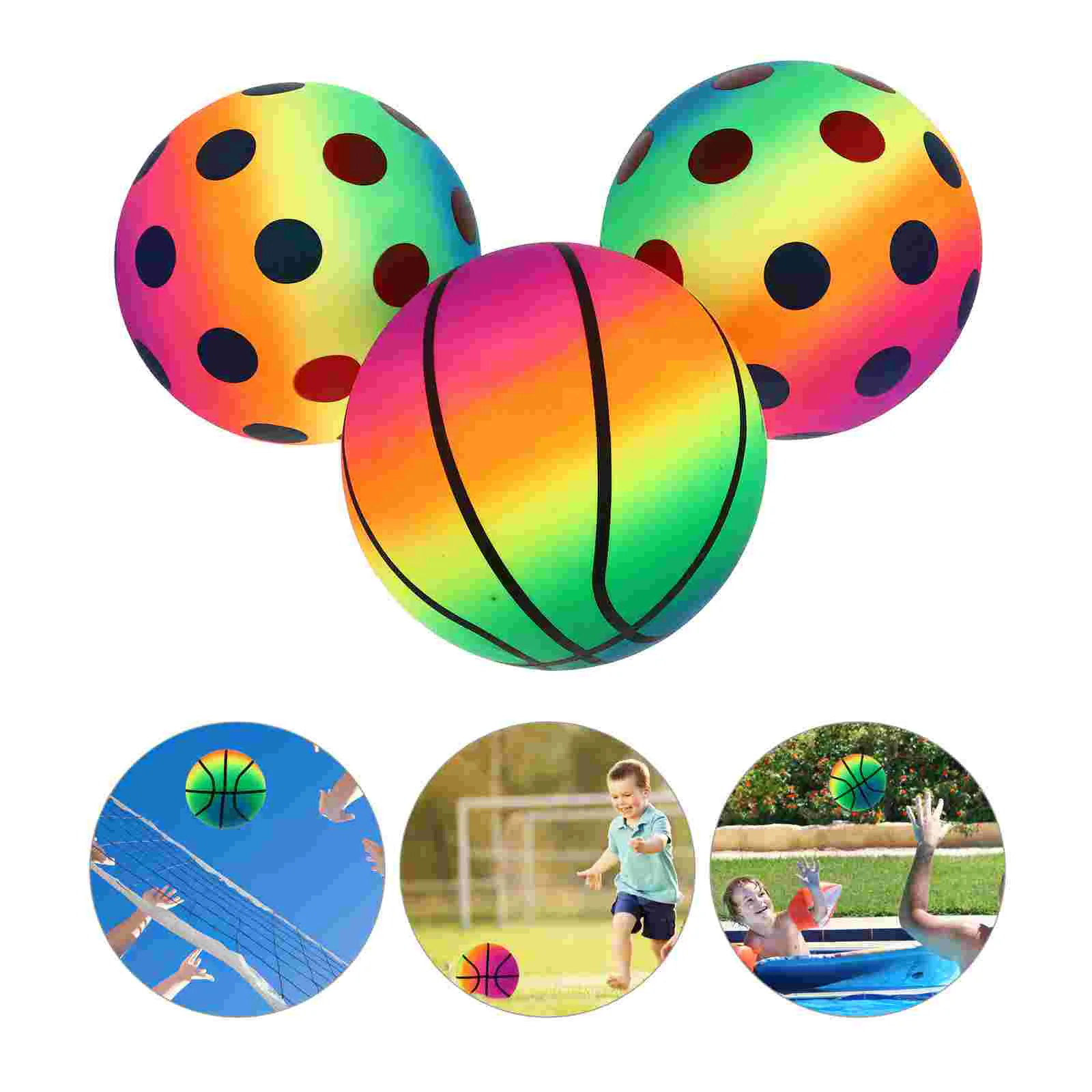 

3 Pcs Play Ball Swimming Pool Toys Football Sports Kickball Kids Playing Toddler