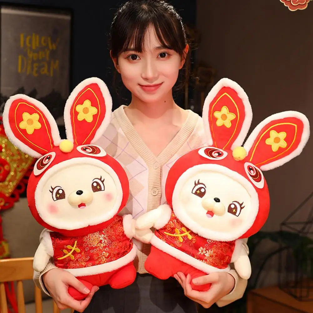 

Милый плюшевый кролик кукла Мягкое Животное 2023 год талисман кукла Новогодний подарок плюшевая игрушка кролик мягкая кукла игрушка