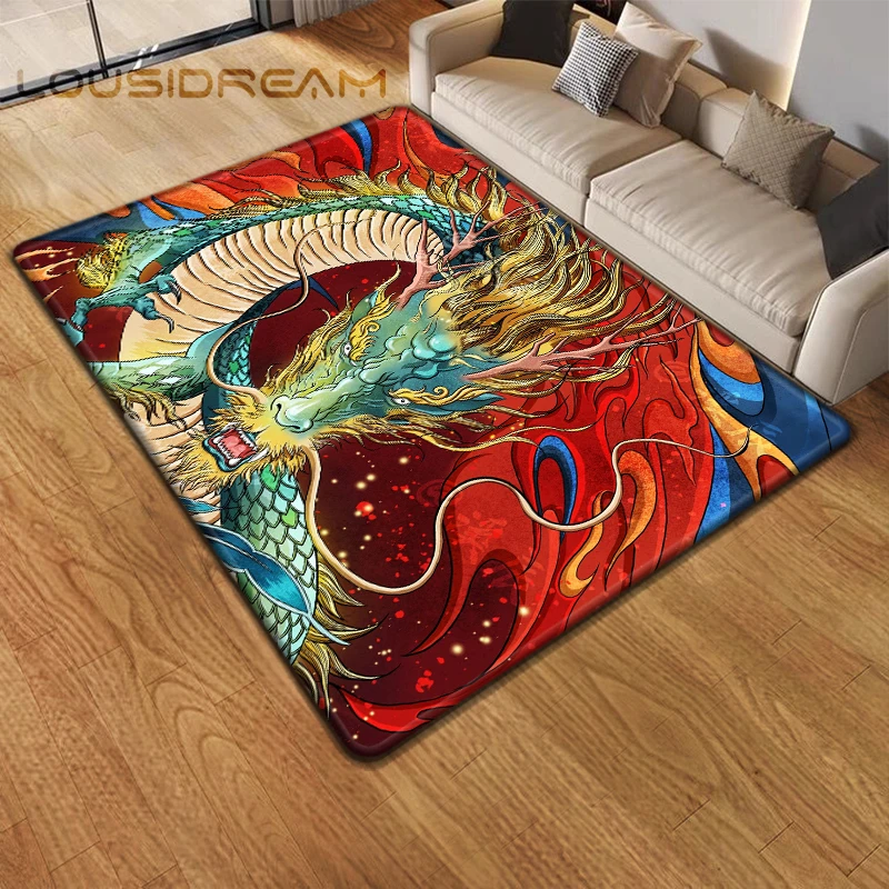 Противоскользящий коврик из мультфильма китайского дракона украшение для пола