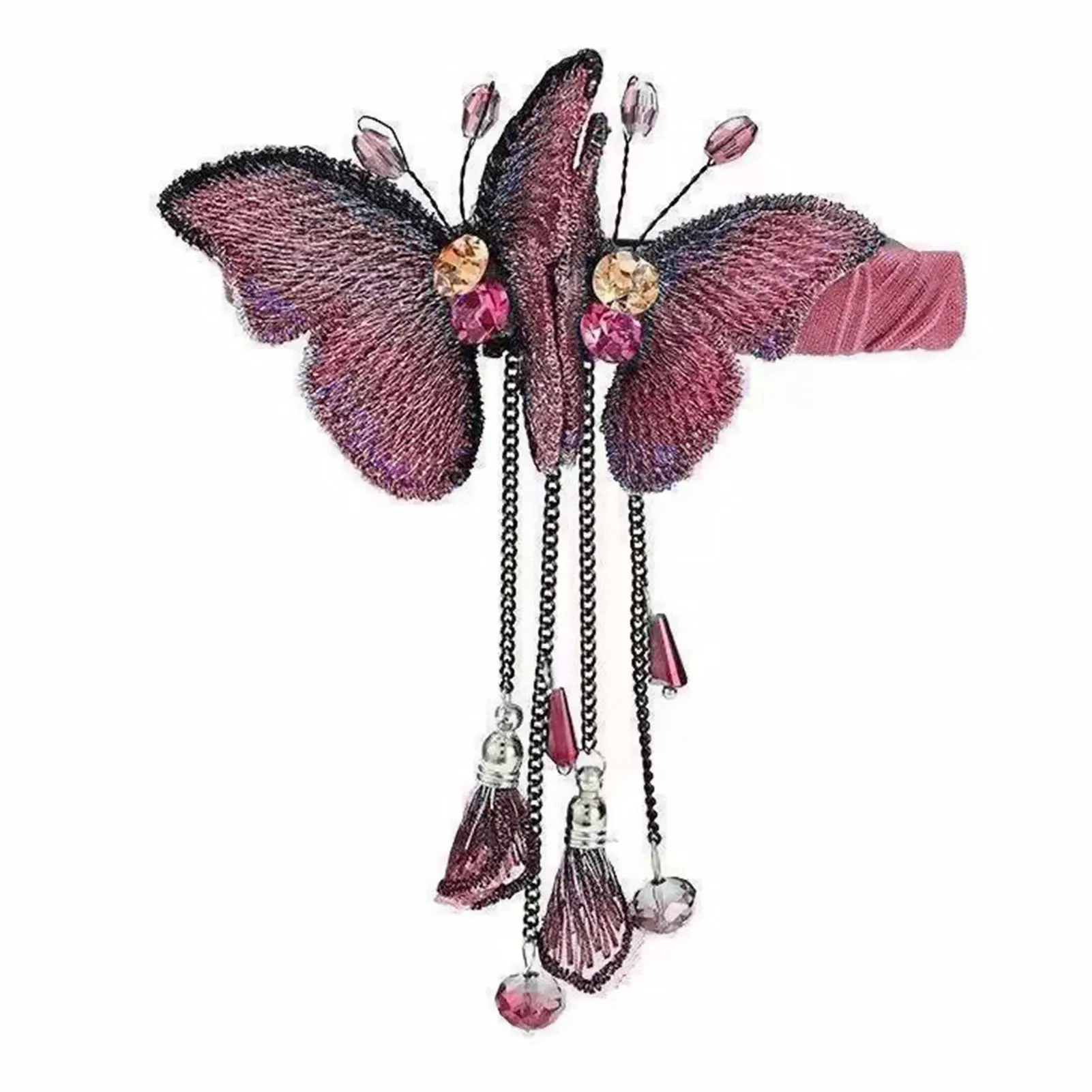 

Hair Clip Butterfly Rhinestone Tassel Hairpin Hair Accessories for Women Hair Styling Pins Hair Clips Nonslip Side Hairpins FS99