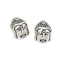 50pcs buddha head spiritual religious cuentas bisuter%c3%ada fashion jewelry findings componentsbeads tibetan silver l1326