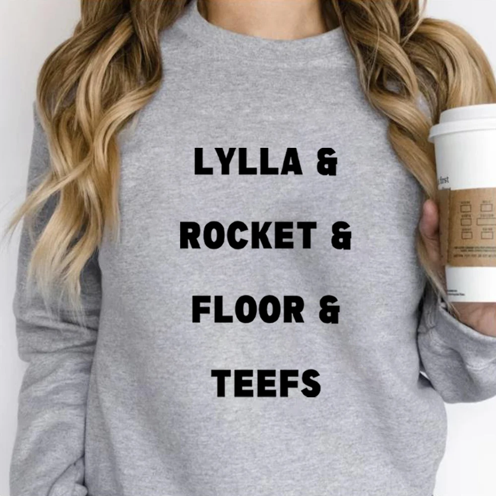 Rocket Raccoon Sweathirts Lylla Rocket Floor Teefs Shirt Friends Graphic Tees Gift for Friend Unisex Retor Sweatshirt Hoodies images - 6