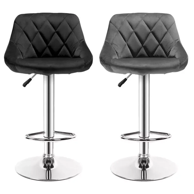 

2Pcs/set Cushion Bar Chair Stools Swivel Height Adjustable Chair Leather With Footrest Armrest Home Kitchen Office Bar Chair HWC