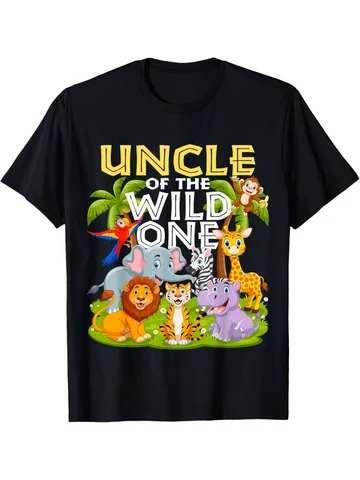 Футболка Uncle Of The Wild One на первый день рождения, зоопарк, животное, сафари, джунгли