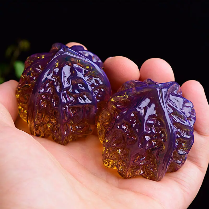

SNQPWenxi Walnut Palm Plate Playing Fitness Ball Honey Wax Amber Carving Hand Handle Elderly Youth Keyboard Exercise