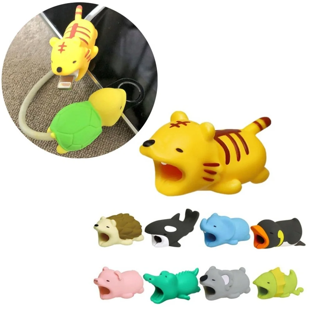 

Cute Animal Cable Protector Cord Wire Cartoon Protection Luminous Silicone Cover Charging Cable Winder for Phone Charger Cable