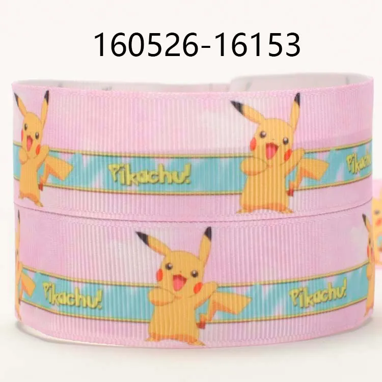 7/8'' 22mm Pikachu Pokemon Cartoon Grosgrain Ribbon Polyester Bows Roll DIY Decoration Gift Wrapping Crafts Flowers 10 Yards images - 6