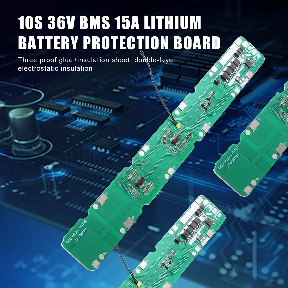 10S 36V BMS 15A Защитная плата литиевого аккумулятора с разными портами для