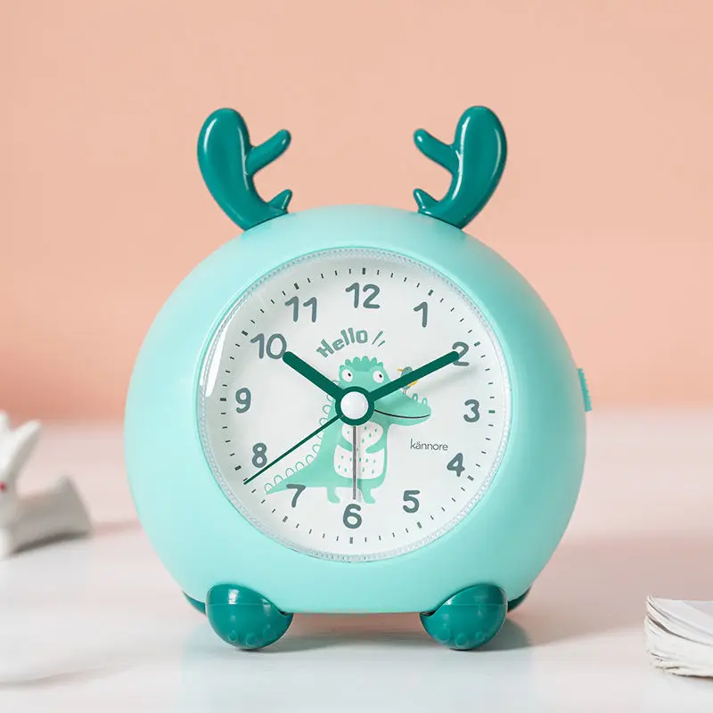 

5inch Desk Alarm Clock Children's Bedroom Bedside Clock Cute Primary School Students Night Light Silent Cartoon Clock