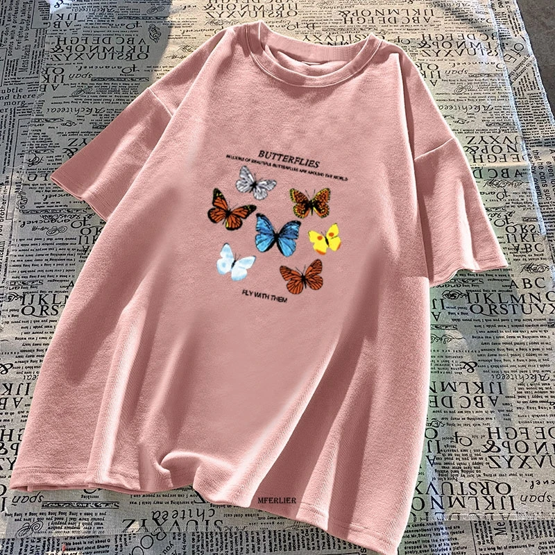 Летняя футболка с круглым вырезом и коротким рукавом размеры до 150 кг | Женская