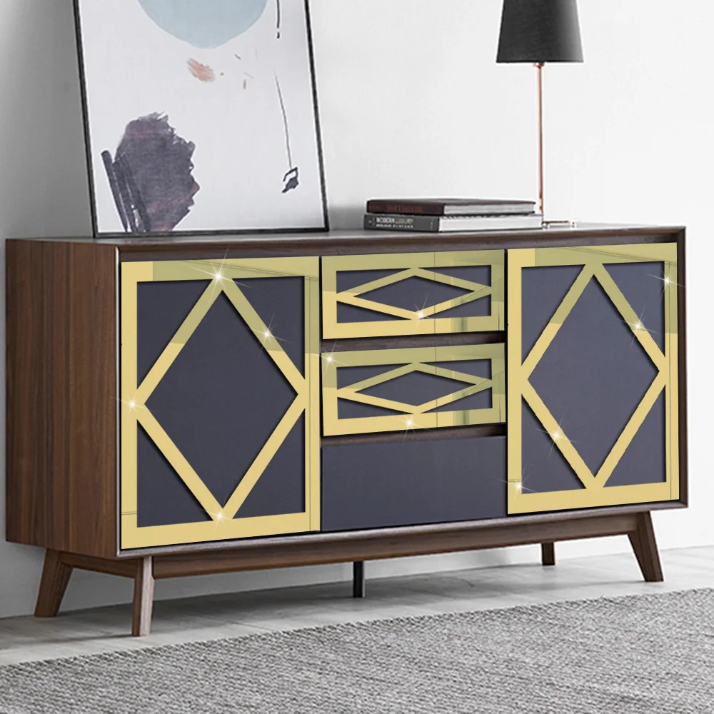 

Acrylic rectangular set diamond decorative mirror wall waterproof sticker DIY mirror sticker bedroom wall self-adhesive