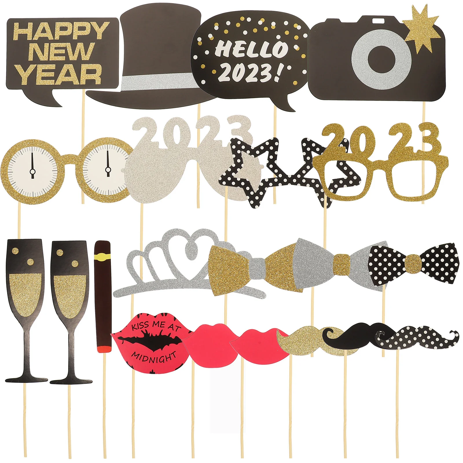 

New Props Year Photo Party Booth Years Evehappy Shooting Supplies Favors Selfie Hand Hold Christmas Bag Holiday