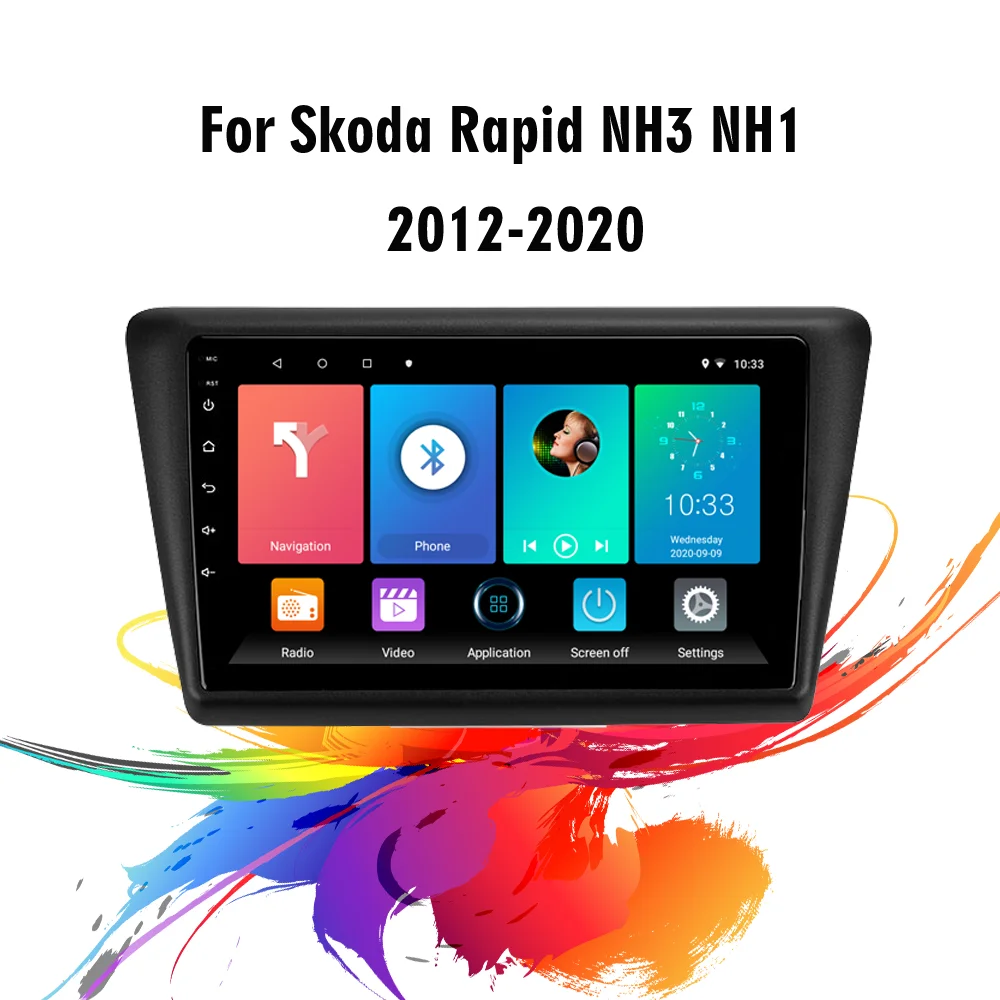 

For Skoda Rapid NH3 NH1 2012-2020 2 Din Car Radio Multimedia Player Navigation GPS Android Head Unit With Frame