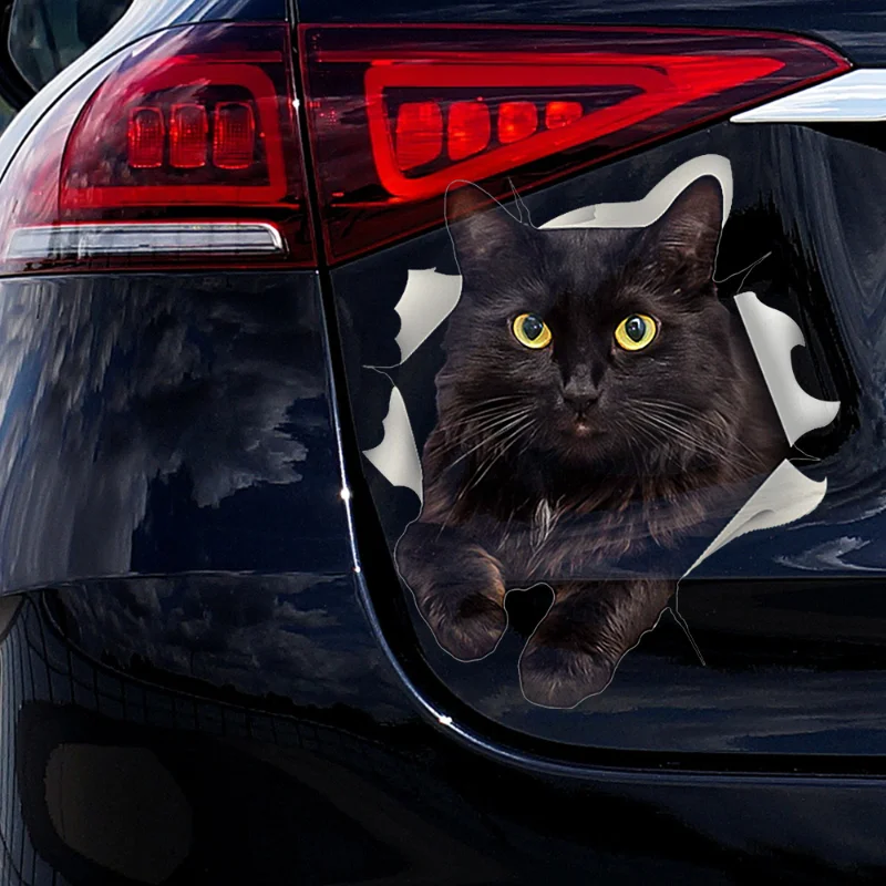 

Трехмерные автомобильные наклейки с кошками, креативные Декоративные наклейки для кузова автомобиля, водонепроницаемые наклейки из ПВХ дл...
