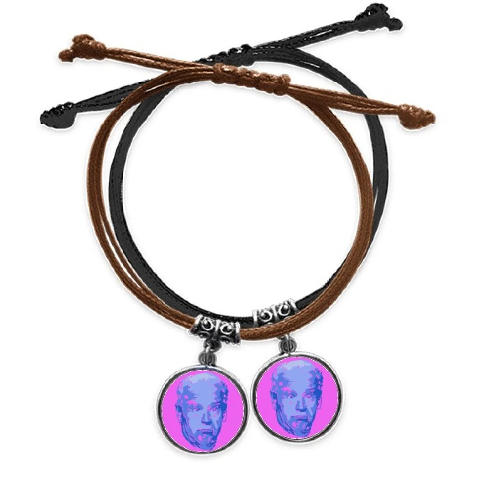 

American USA President Serious Doubt Bracelet Double Leather Rope Wristband Couple Set