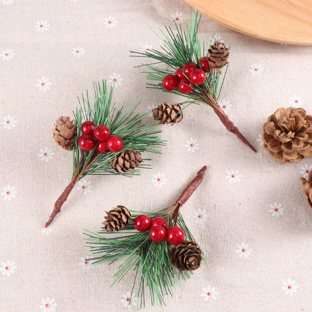 

Christmas Treearrangement Picks Pine Filler Cones Crafts Berry Greenery Stems Curly Holiday Branches Flower Berries Artificial