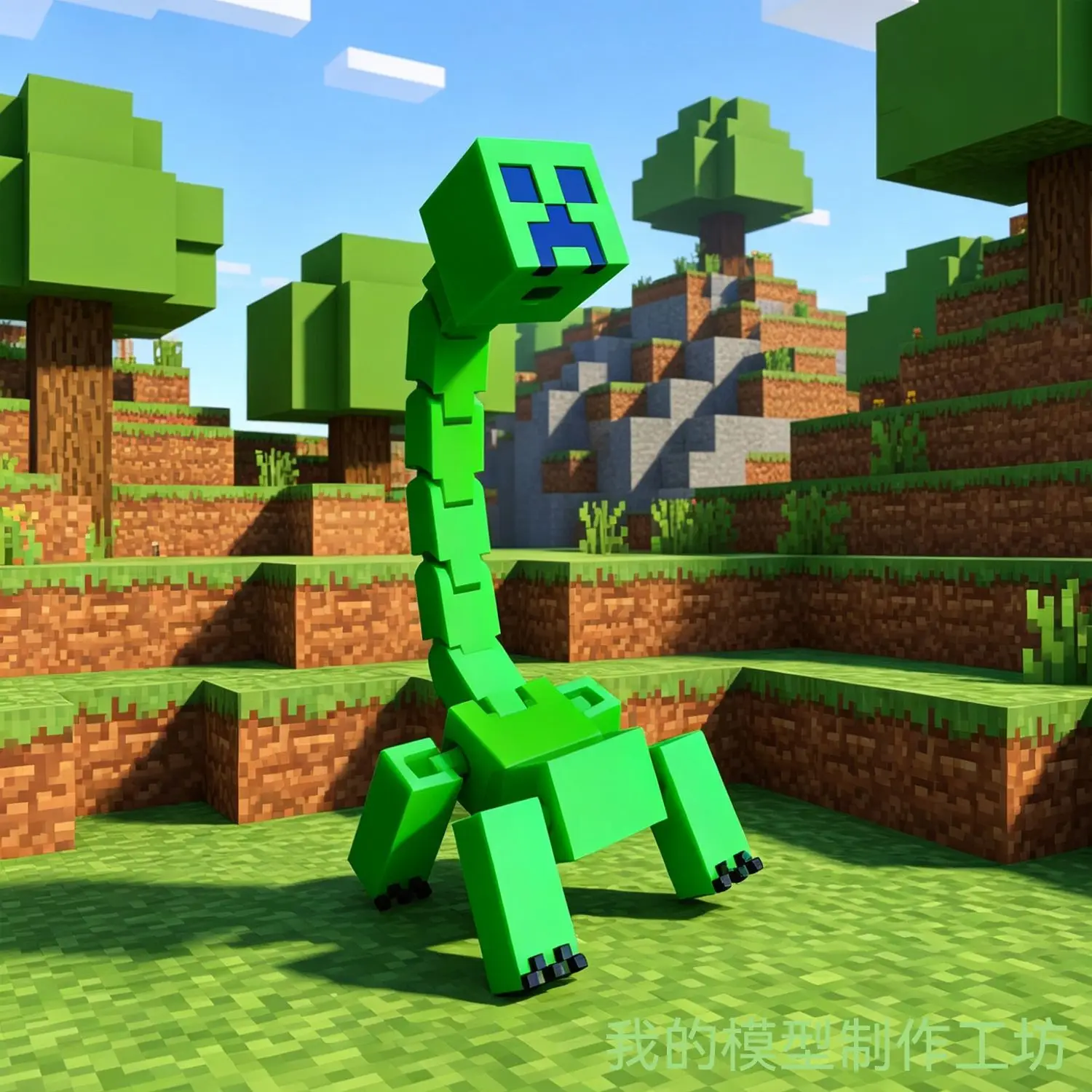 Фото Оригинальная полностью подвижная фигурка MC Mutant Creeper Minecraft, коллекционная модель для декора №2