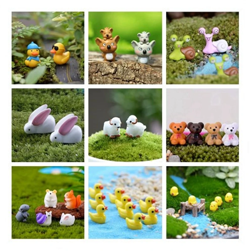 

Rabbit Snail Bear Squirrel Duck Animal Figurine Home Decor Miniature Fairy Garden Ornaments Decoration Accessories Crafts Gift