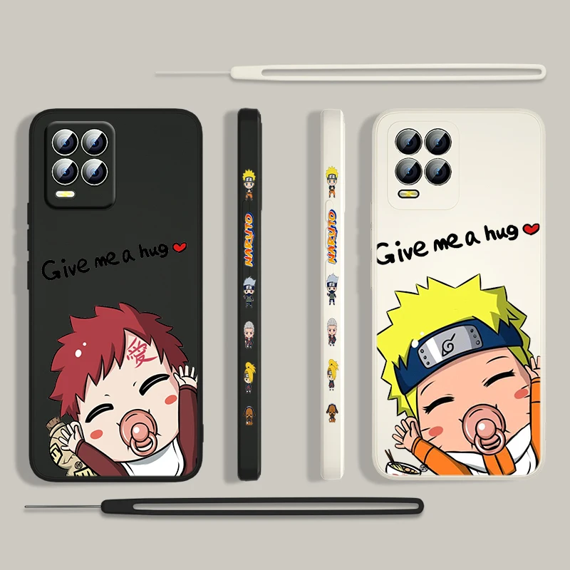 

Garra Anime Naruto Japan For OPPO Realme 50i 50A 9i 8 Pro Find X3 Lite GT Master A9 2020 Liquid Left Rope Phone Case Capa Cover