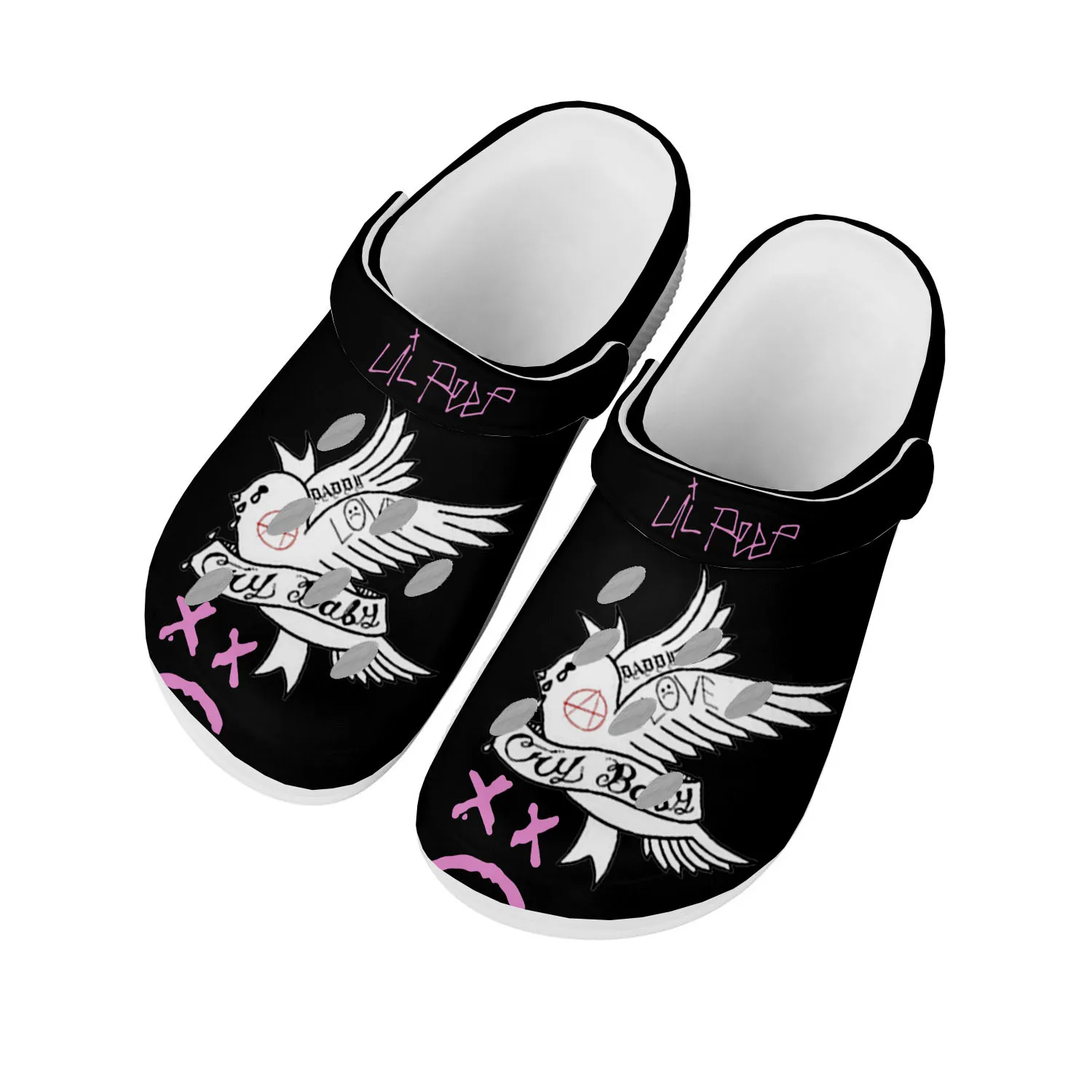 

Hot Hip Hop Rapper Lil Peep Home Clogs Custom Water Shoes Mens Womens Teenager Shoes Garden Clog Breathable Beach Hole Slippers