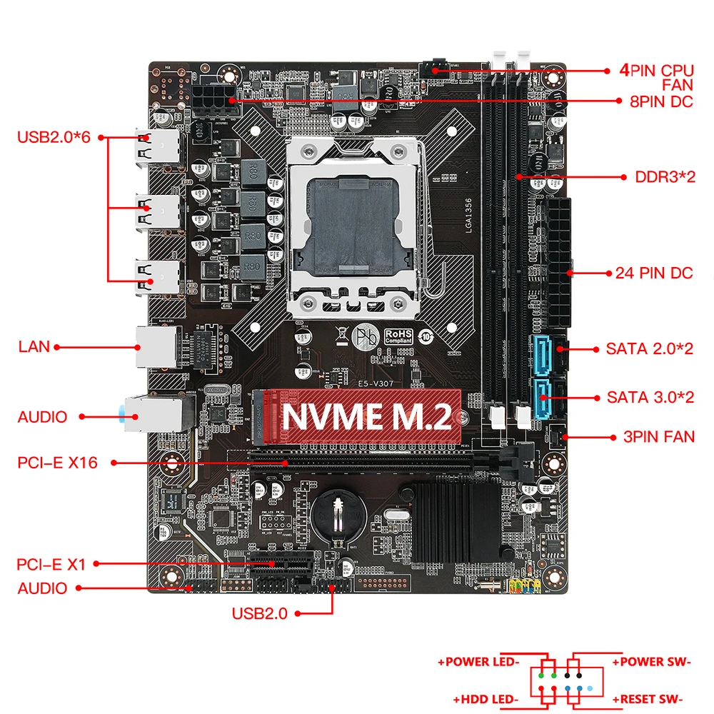Machinist X79 LGA 1356 комплект материнской платы с процессором Intel Xeon E5 2440 8 Гб (2*4 Гб) 1333 МГц