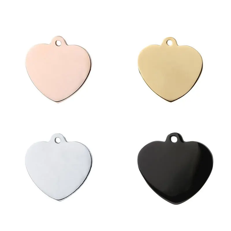 

20 Pcs Heart Stainless Steel Dog ID Tag For Man Dog Pet Tag Name plate Tags Pendant Engraved Personalized Customized Necklace