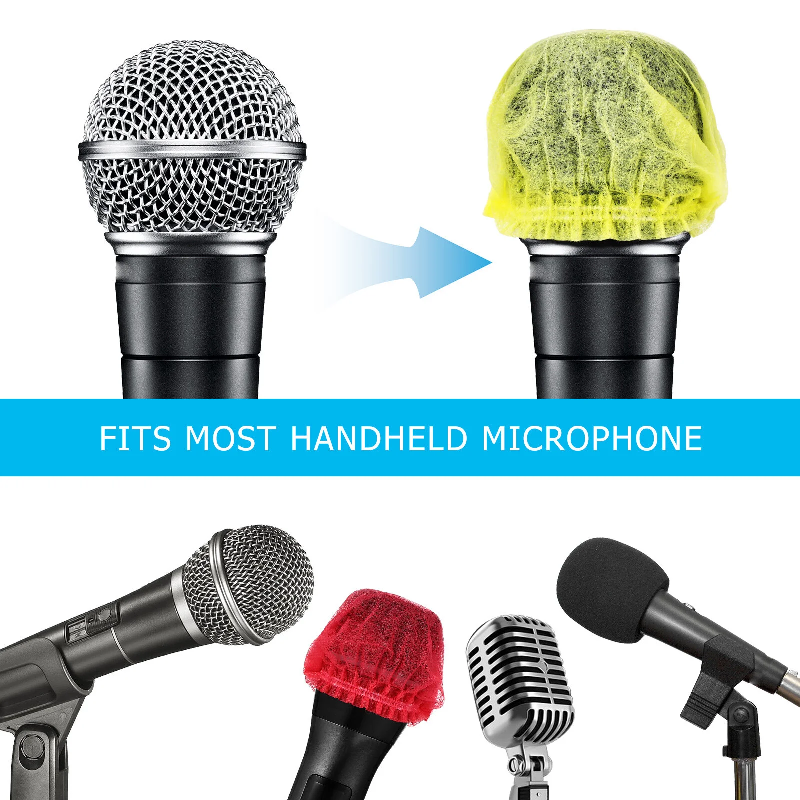 

100 Pcs Wind Cover Ktv Supplies Music Headphones Mic Covers Bulk Microphone Accessories Protection Dust Universal Caps