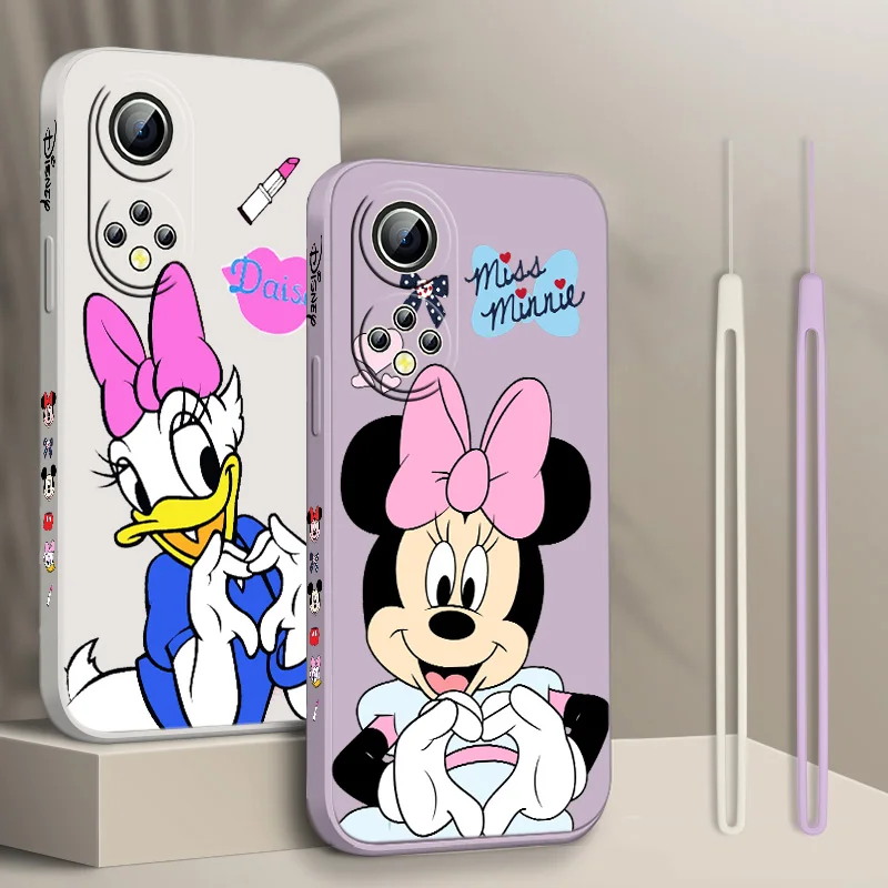 

Disney Mickey Mouse Hearts Phone Case For Xiaomi Redmi Note 11T 11 11S 10T 10 9T 9S 9 8T 8 7 6 5 Pro Liquid Left Rope Back Soft