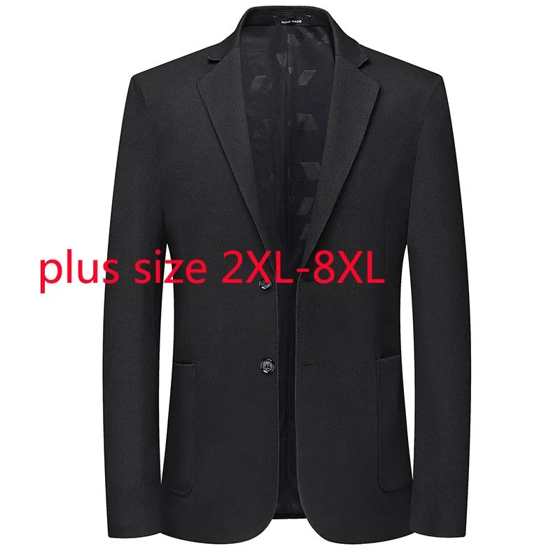 

New Arrival Fashion Super Large Spring And Autumn Men Black Casual Suit Single Breasted Blazers Plus Size 2XL 3XL4XL 5XL 6XL 7XL