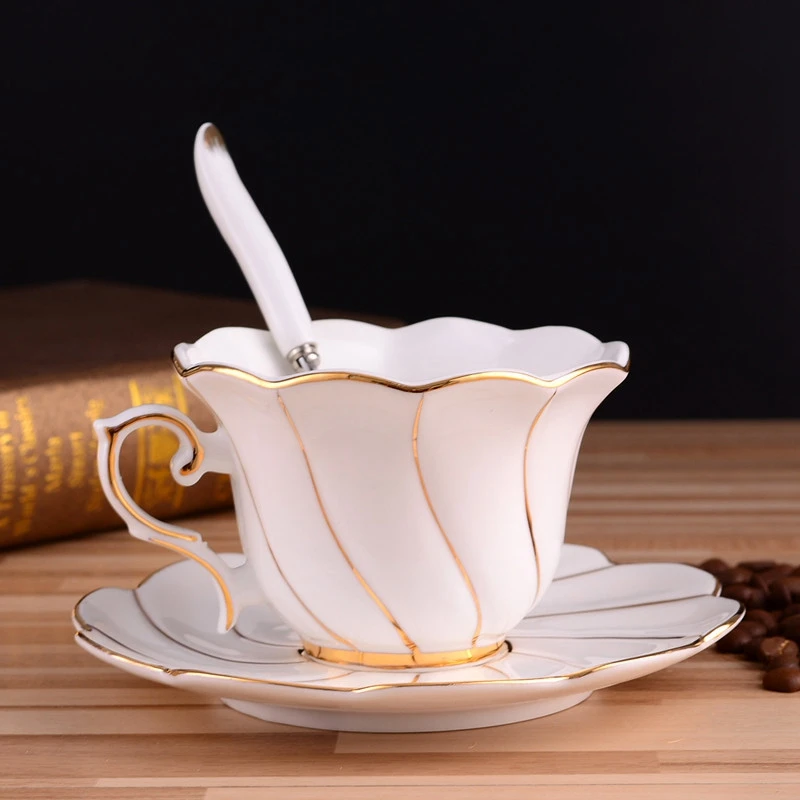 

200ml European bone china coffee cup dish creative coffee cup ceramic dish Set Coffee Cup beverage