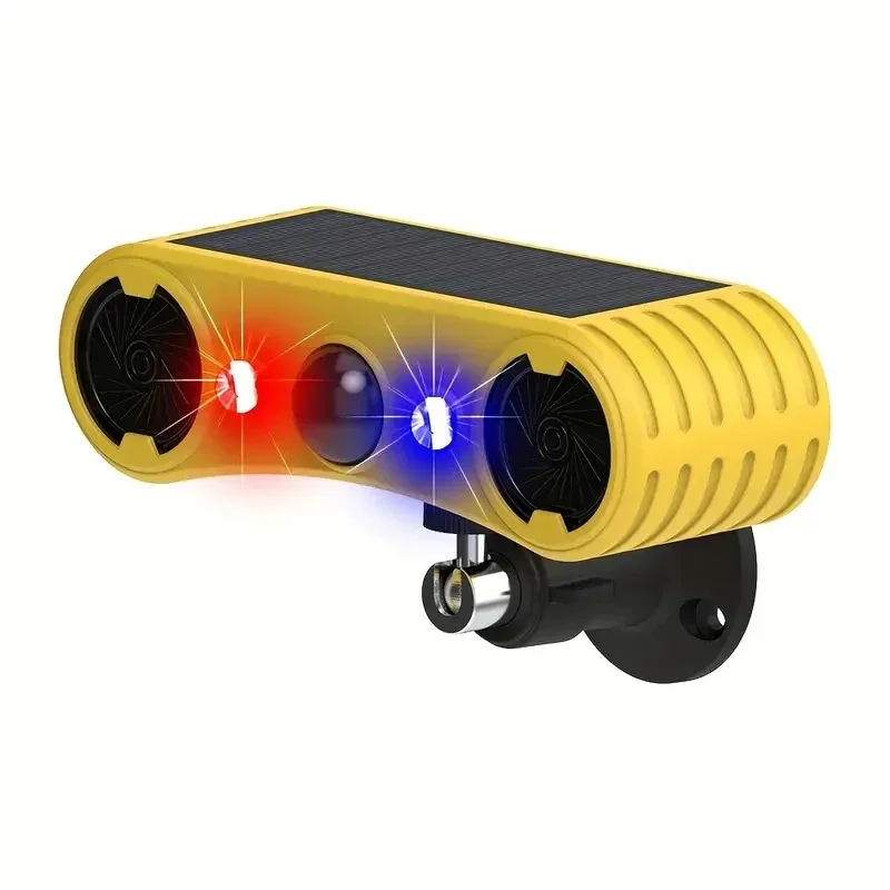 Solar Motion Sensor Siren Animal Repellent with 129db Built-in Light for Home Villa Yard Chicken Coop Farm Barn