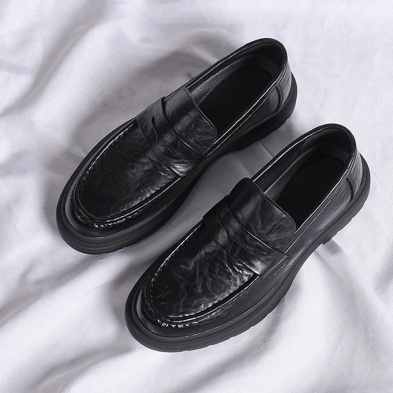 

Leather for Men Business Shoes 2023 New Arrival Mens Slip on Casual Shoes Luxury Brand Vintage Men's Driving Shoes Mens Loafers