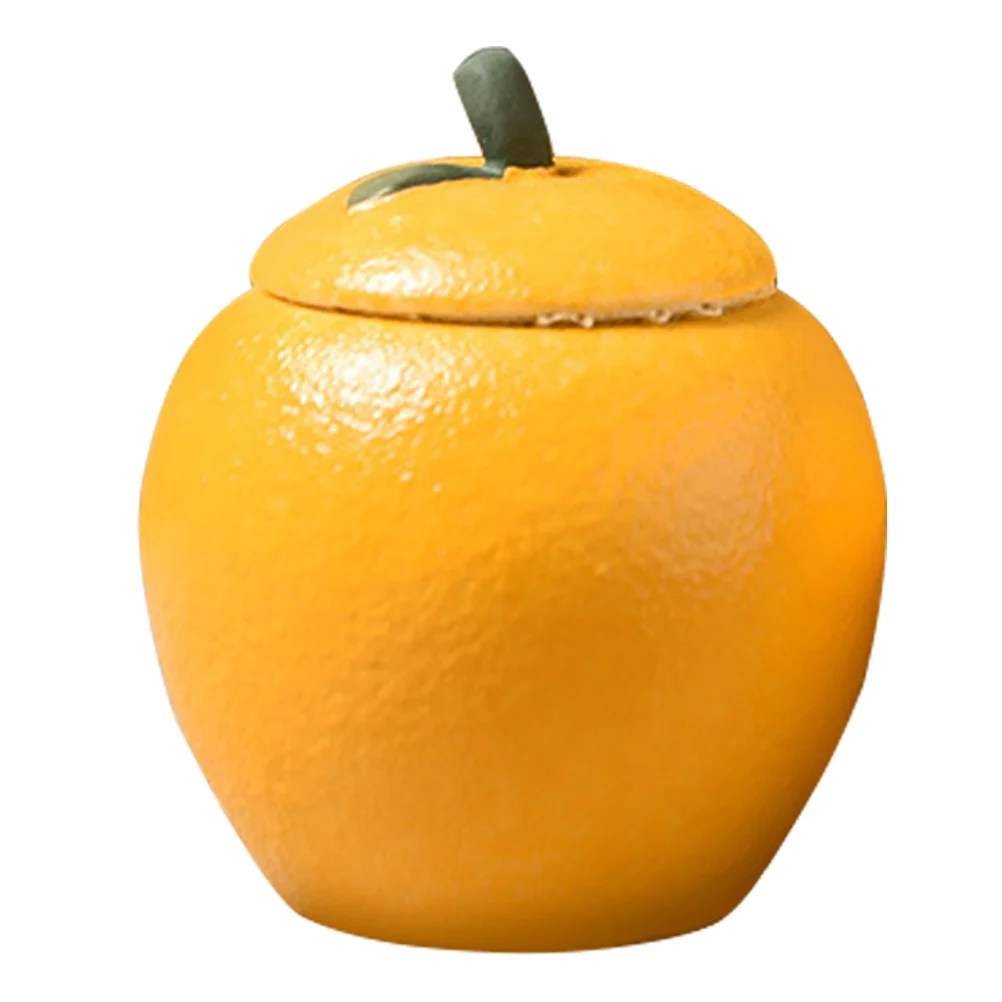 

Decorative Tea Jar Tea Canisters Creative Orange Shaped Tea Jar for Home (Orange)