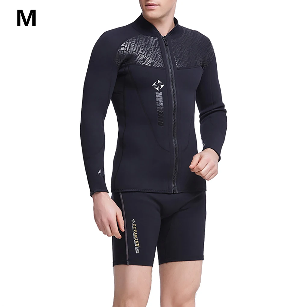 

Male Wetsuit Professional Long Short Dive Clothing Practical Thickened Men Wet Suit with Zipper for Beach Pool Wearing M