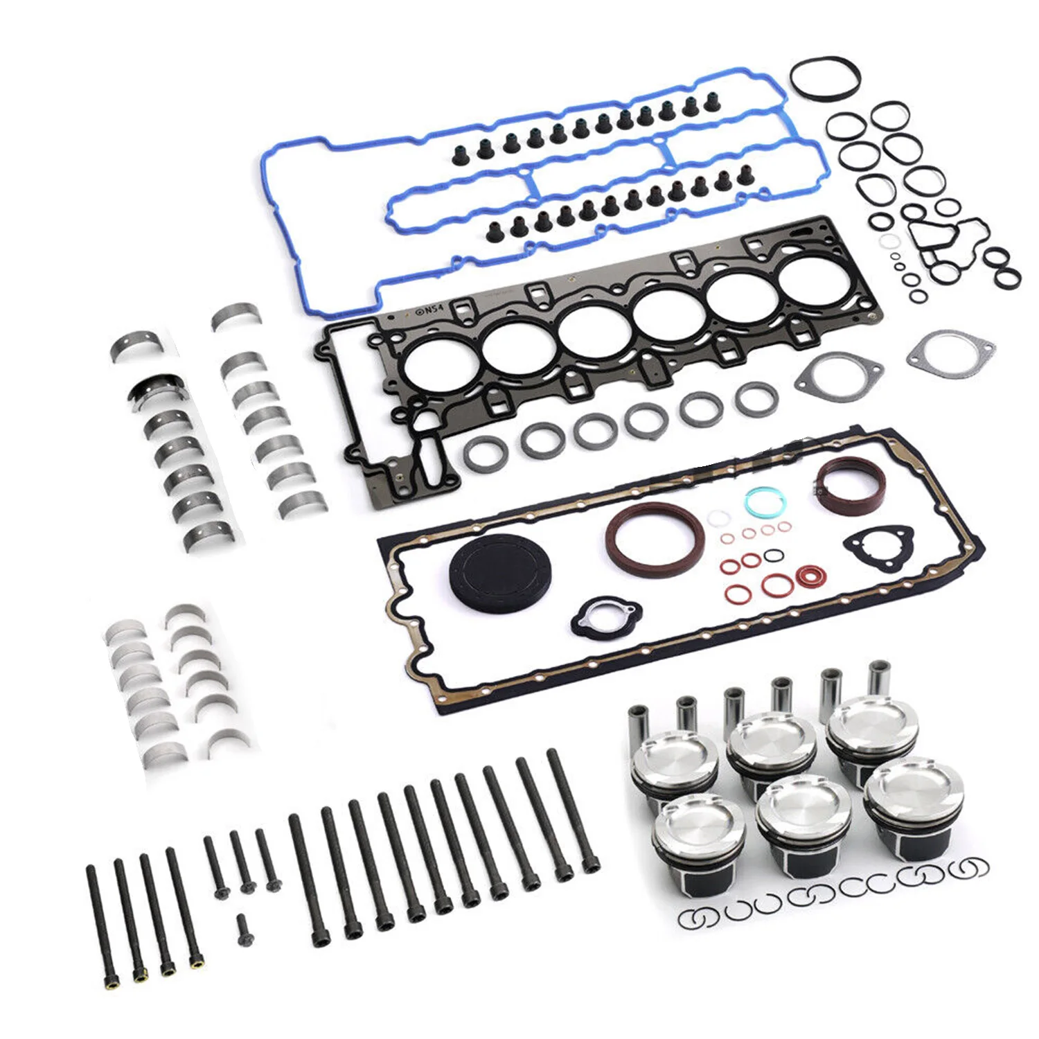 

1set 11257610295 11257577586 Engine Rebuilding Bearings Pistons Kit For BMW 335i E90 E92 E88 E60 E71 F02 N54 3.0