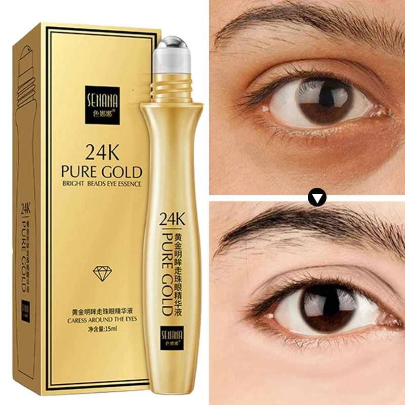 

24K Gold Eye Roller Eye Cream Massager Emulsions Hydrating Moisturizing Anti-Puffines Removal Dark Circles Eye Serum Skin Care