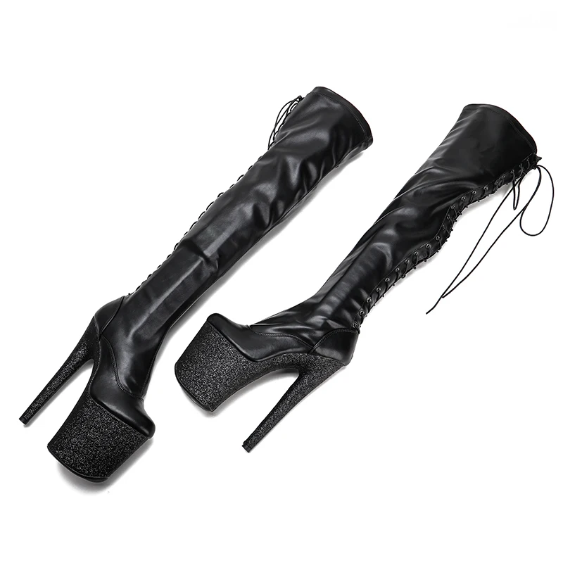 Leecabe 20CM/8inches Matte PU Pole dancing platform Pole Dance boots