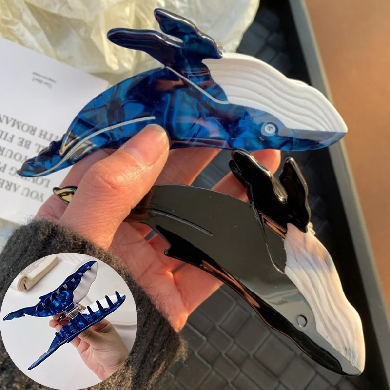 

Blue Whale Hair Claw Acetate Hair Clips for Women Popular Hair Catches Animal Hair Clip Cute Sea Creature Claw Hair Accessories