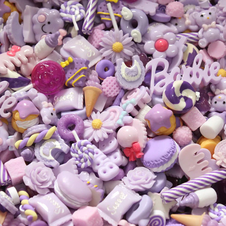 

10pcs Mixed Style Resin Candy/dessert/fruit Small Ornament DIY Craft Supplies Hair Accessories Material Phone Shell Patch Arts