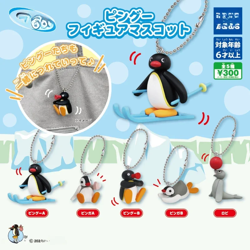 Фото Оригинальная фигурка Kawaii Gashapon, милый пингвин, берег, катание на лыжах, экшн-фигурка, брелок, капсульные игрушки, аниме-фигурка, модель, подарок №4