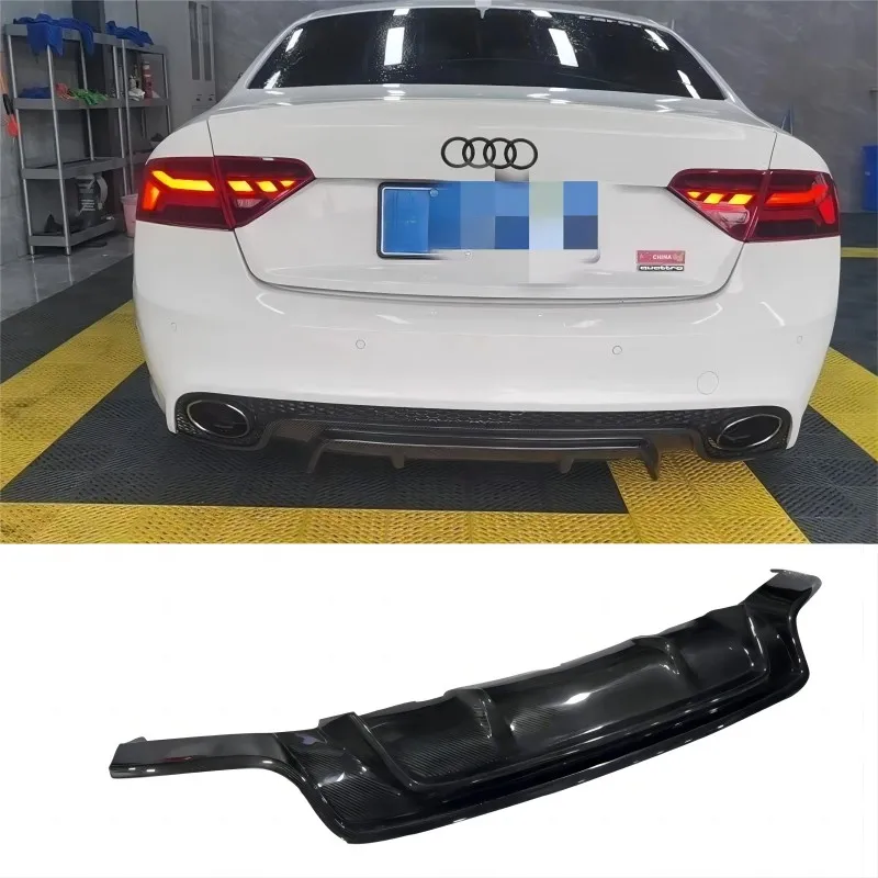 

Задняя защита RS5 из углеродного волокна для Audi RS5 2012 2013 2015 не для стандартной противоскользящей пластины A5, автомобильный Стайлинг