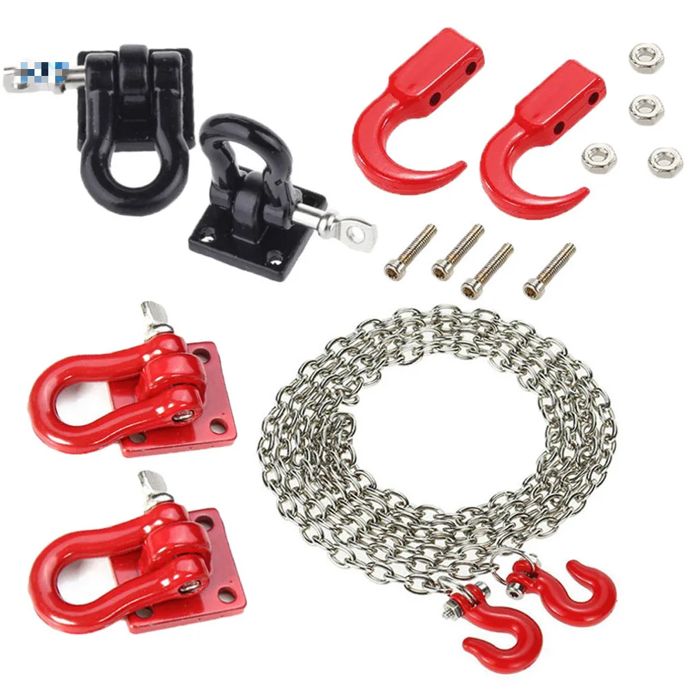 

1/8 1/10 RC Car Simulation Trailer Hook Wire Tow Chain Tow Shackle Bracket Fuel Tank For Axial SCX10 4WD D90 D110 Tamiya CC01