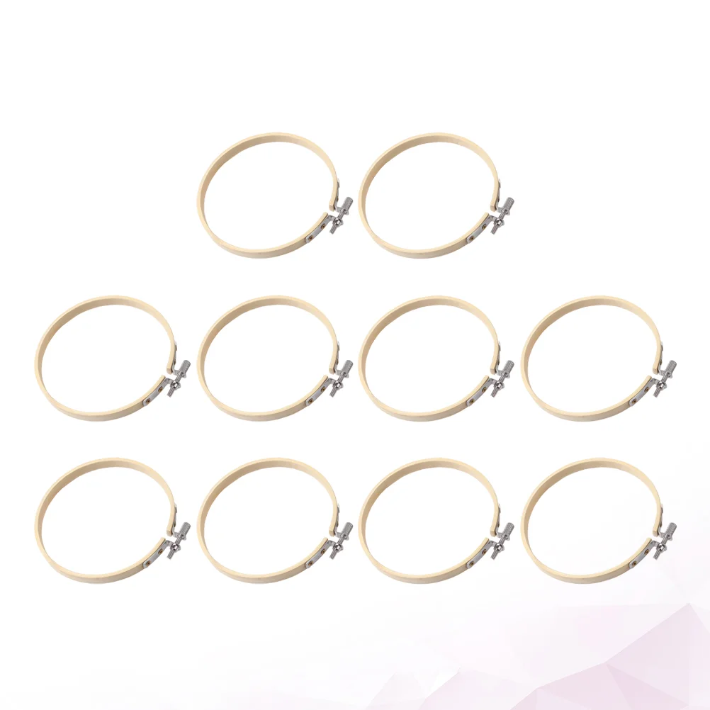 

10pcs Bamboo Embroidery Circle Frame DIY Craft Cross Stitch Chinese Traditional Sewing Manual Tool (8cm)