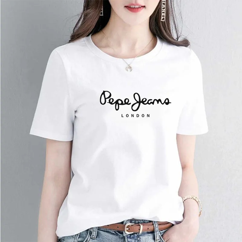 

Новейшая футболка Pepe-Jeans с лондонским логотипом, летняя женская популярная модель с коротким рукавом, унисекс