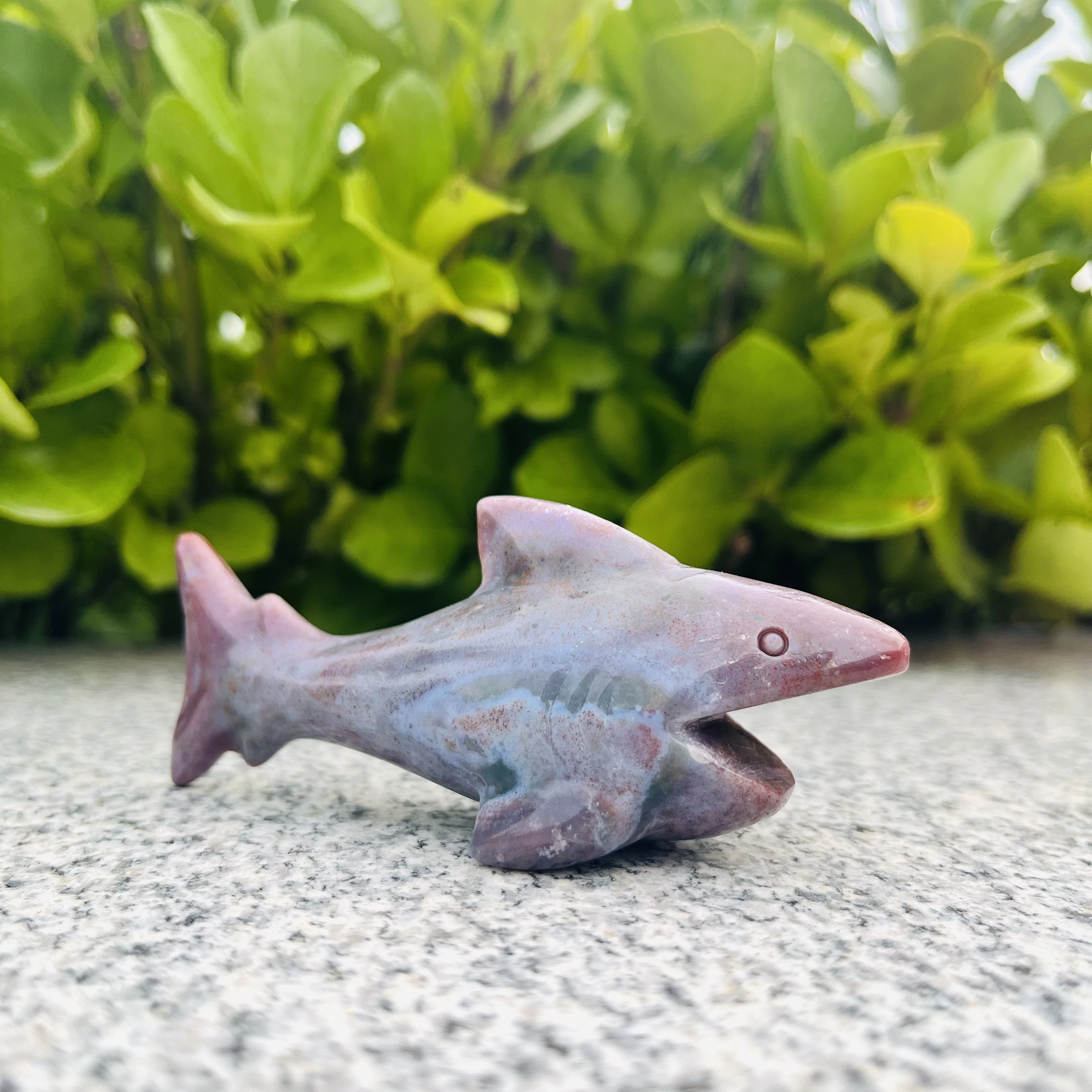 

110mm Natural crystals Sea Animals Dolphin Ocean Jasper Whale carving Shark quartz stone Aquarium Fish decoration Toys 1pcs