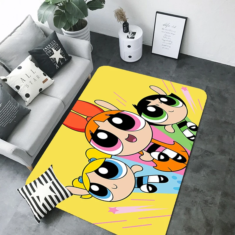 

Non-slip Mat P-Powerpuff Cute Girls Kitchen Carpet Balcony Home Entrance Mats Room Rugs Bathroom Foot Bath House Door Floor Rug
