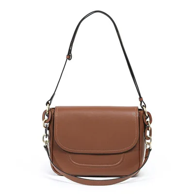 

High Quality Genuine Leather Shoulder Bags For Women New Fashion Luxury Brand Designer Messenger Bag Female Crossbody Bag Coffee