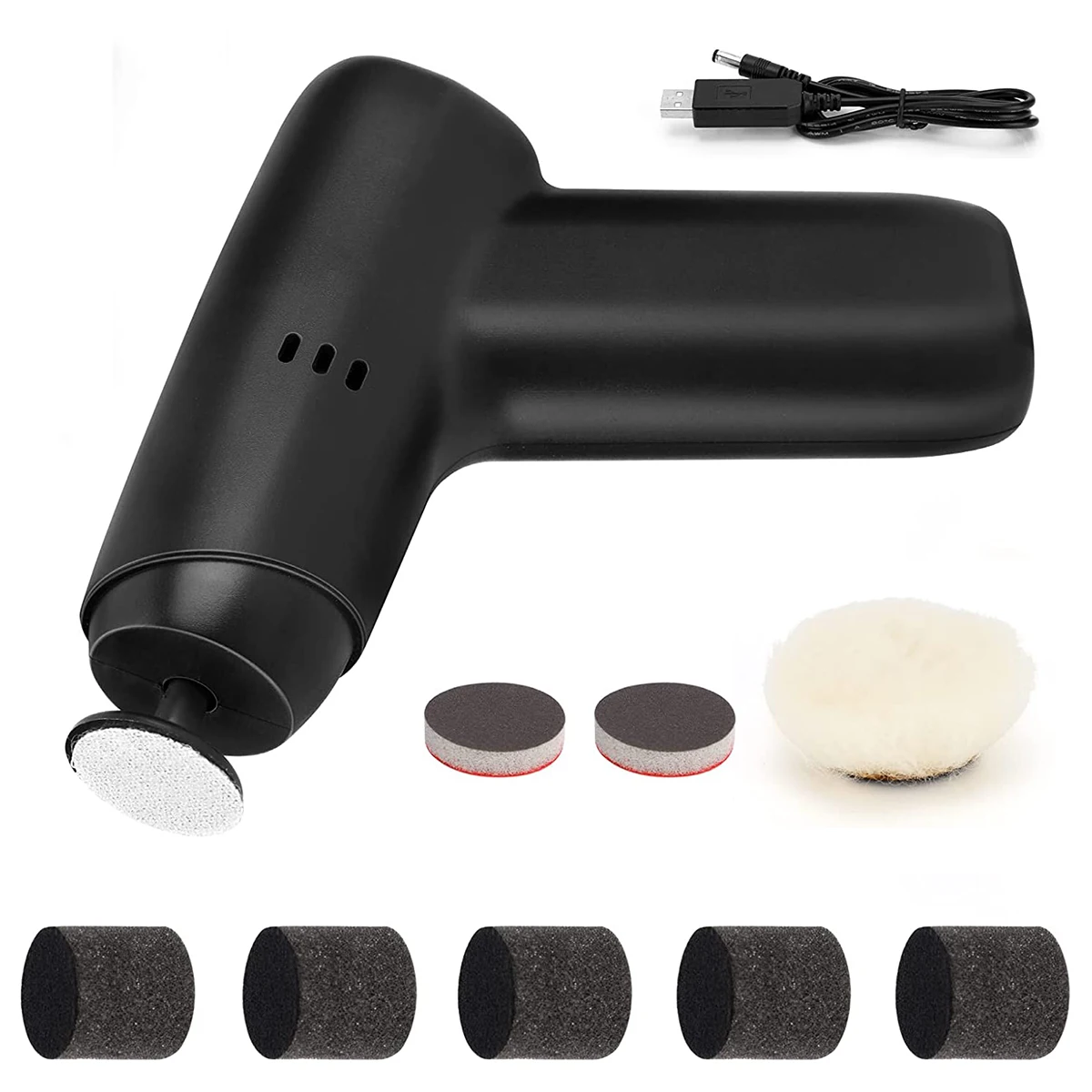 

Hot Cordless Car Buffer Polisher Kit 2 Speeds Car Buffer Waxer Set with Plush Polishing Sleeve Sponge Polishing Discs Sandpaper