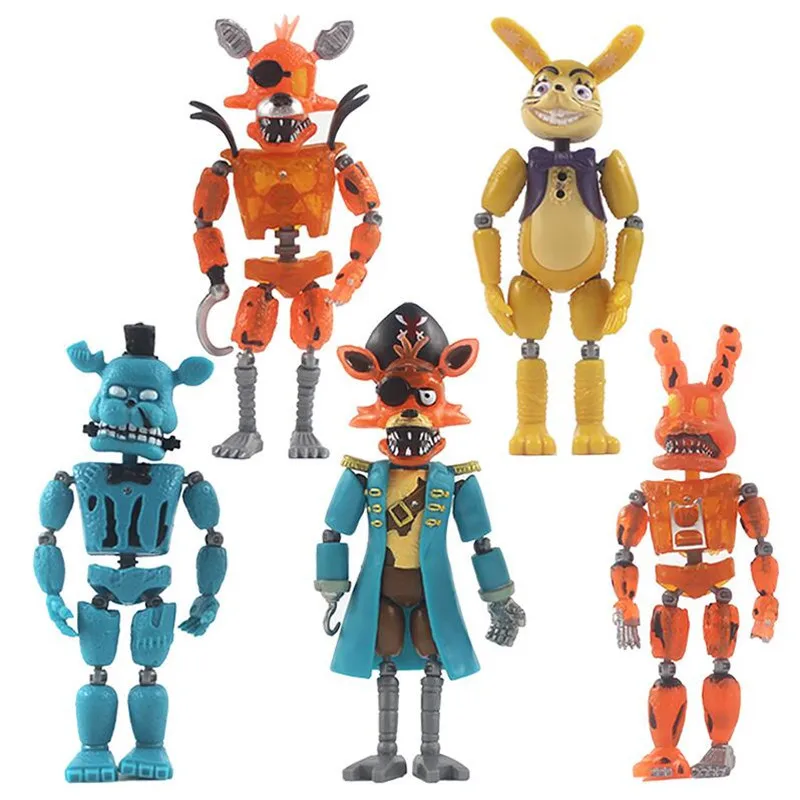 5 Pcs/Set Five Night At Freddy Fnaf Game Detachable Joint Anime Cute Bonnie Bear Action Figure Model Freddy Toys Christmas Gifts