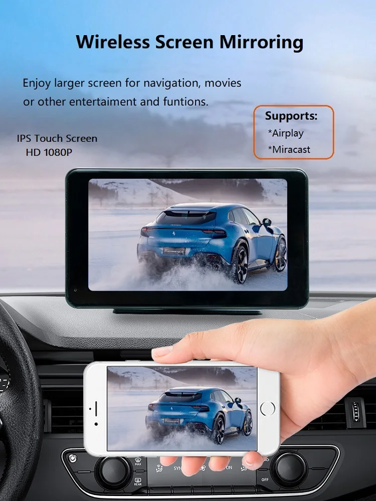 7-дюймовый автомобильный экран стерео Carplay Android Auto беспроводная автомобильная